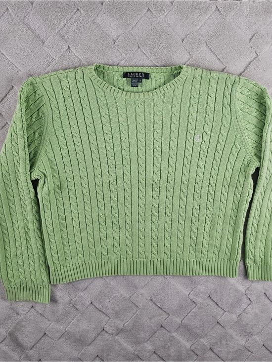 Lauren Ralph Lauren Sweaters - Lauren Ralph Lauren Light Green Cable Knit Sweater Womens Extra Large